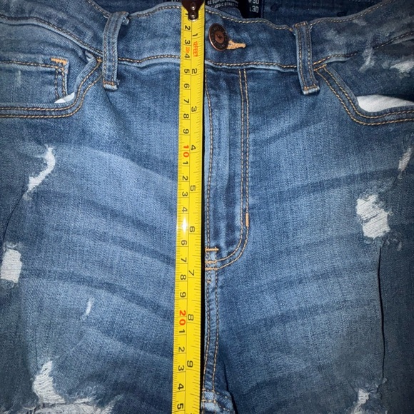 Hollister Women's Ripped Skinny Jeans - Blue - Picture 7 of 11